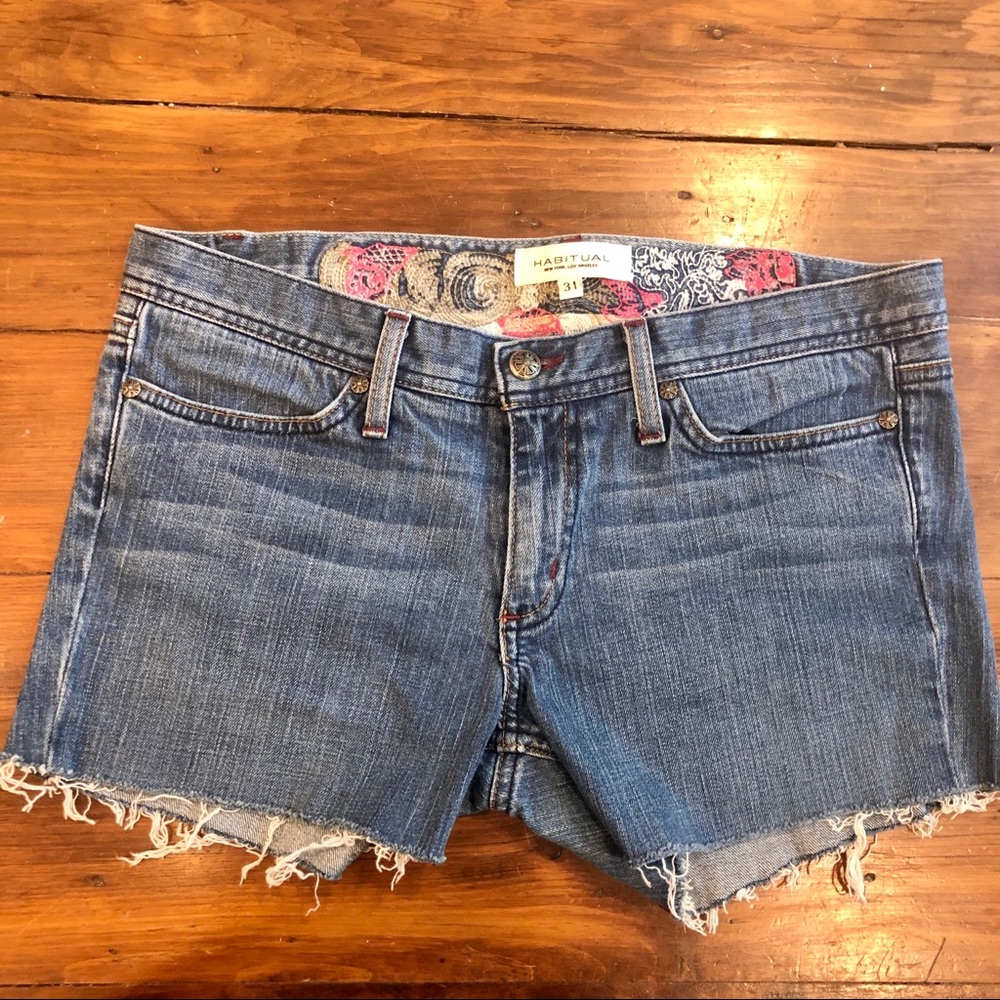 Habitual denim shorts. great emboldened details